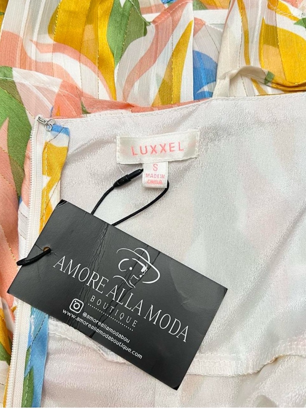 Luxxel Multicolor Striped Floral Tie-Shoulder Romper - Picture 2 of 8